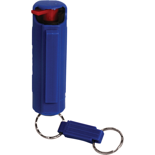 Pepper Shot 1.2% MC 1/2 oz pepper spray hard case belt clip and quick release keychain Blue - Image 2