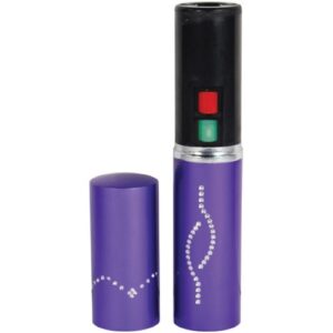 Stun Master 25,000,000 Volt Rechargeable Lipstick Stun Gun with Flashlight, Purple