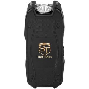 Hot Shot stun gun with flashlight and Battery Meter Black