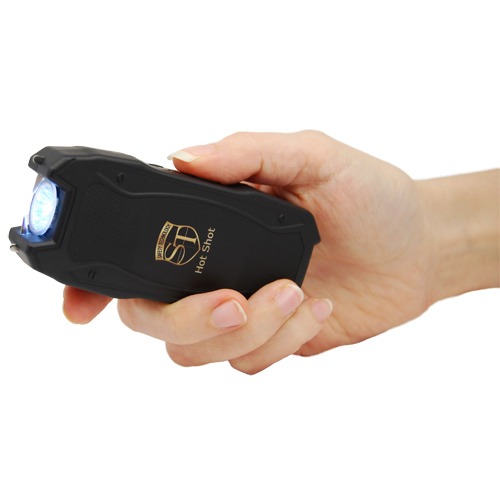 Hot Shot stun gun with flashlight and Battery Meter - Black - Image 5