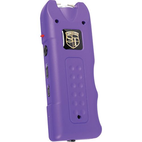 MultiGuard Stun Gun, Alarm, and Flashlight with Built in Charger Purple