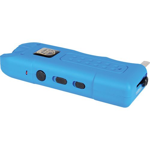 MultiGuard Stun Gun, Alarm, and Flashlight with Built in Charger Blue - Image 2