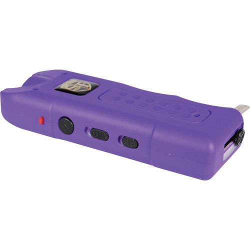 MultiGuard Stun Gun, Alarm, and Flashlight with Built in Charger Purple - Image 4