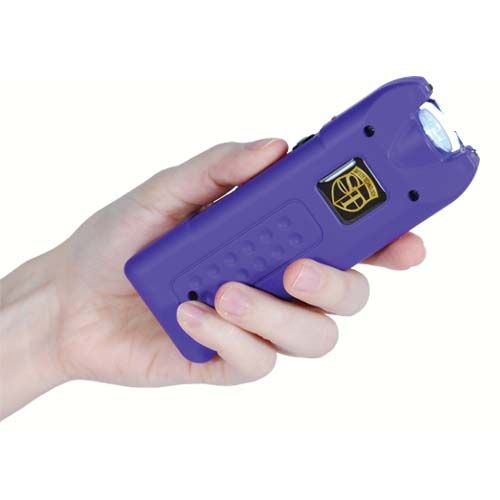 MultiGuard Stun Gun, Alarm, and Flashlight with Built in Charger Purple - Image 3