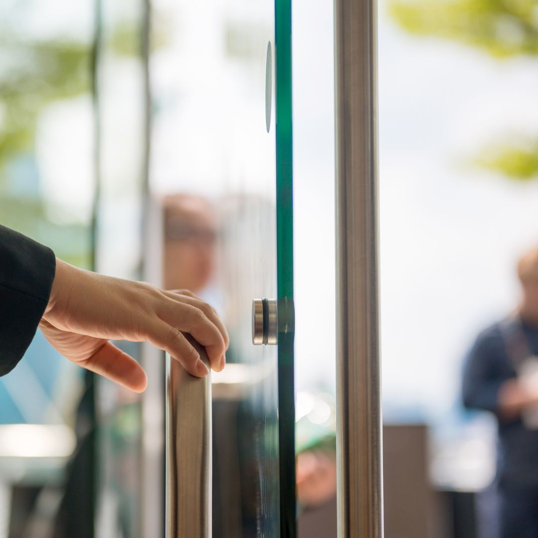 customer entering building