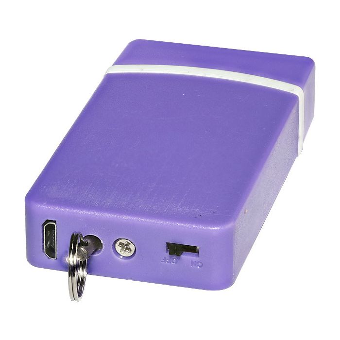 Fang Keychain Stun Gun and Flashlight with Battery Meter Purple - Image 2